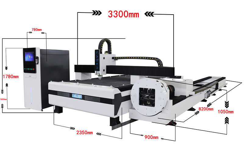 Macchina da taglio laser a fibra 2000w con taglierina laser rotativa per tubi metallici in metallo CNC